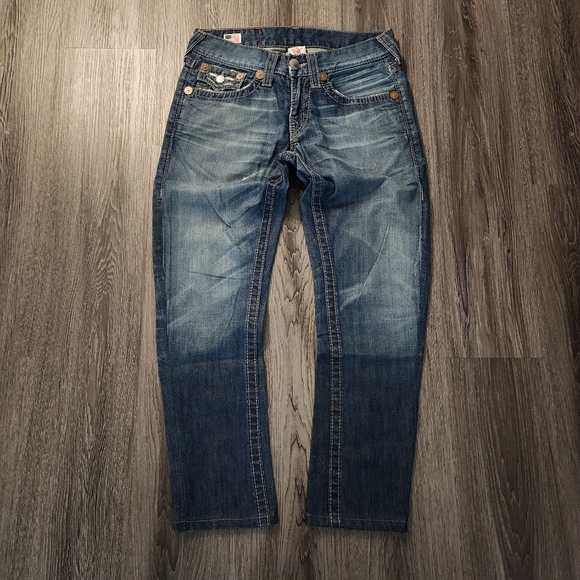 Vintage x True Religion Ricky Big T Men's Jeans Row 30 Seat 34 - Picture 6 of 9